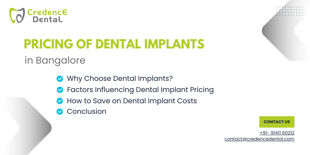 Pricing of dental implants in Bangalore