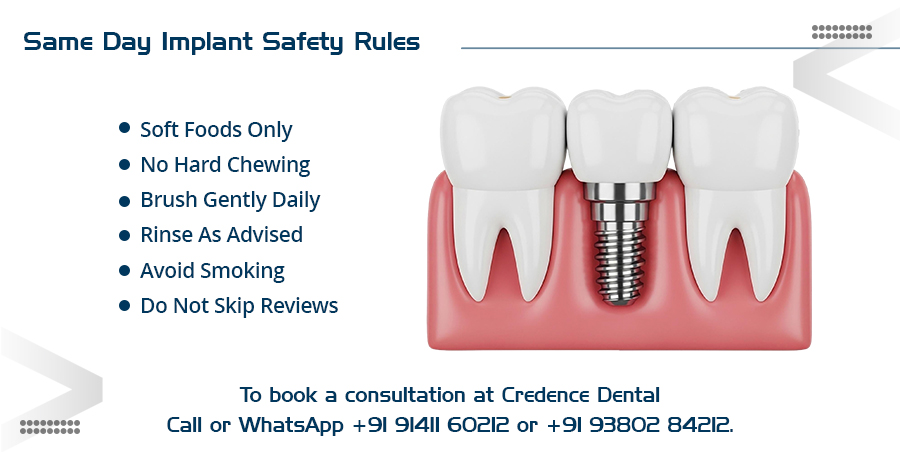 same day implant safety rules