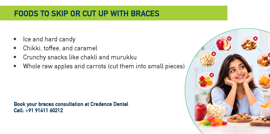 foods to skip or cut up with braces